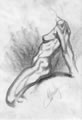 Michael Hensley Drawings, Female Form 21